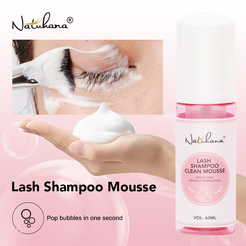 Eyelash Extension No 9 - ナチュアハナ 60ml ラッシュシャンプー フォーミングクレンザー 優しいまつげエクステ洗浄液 涙が出ないメイク落とし