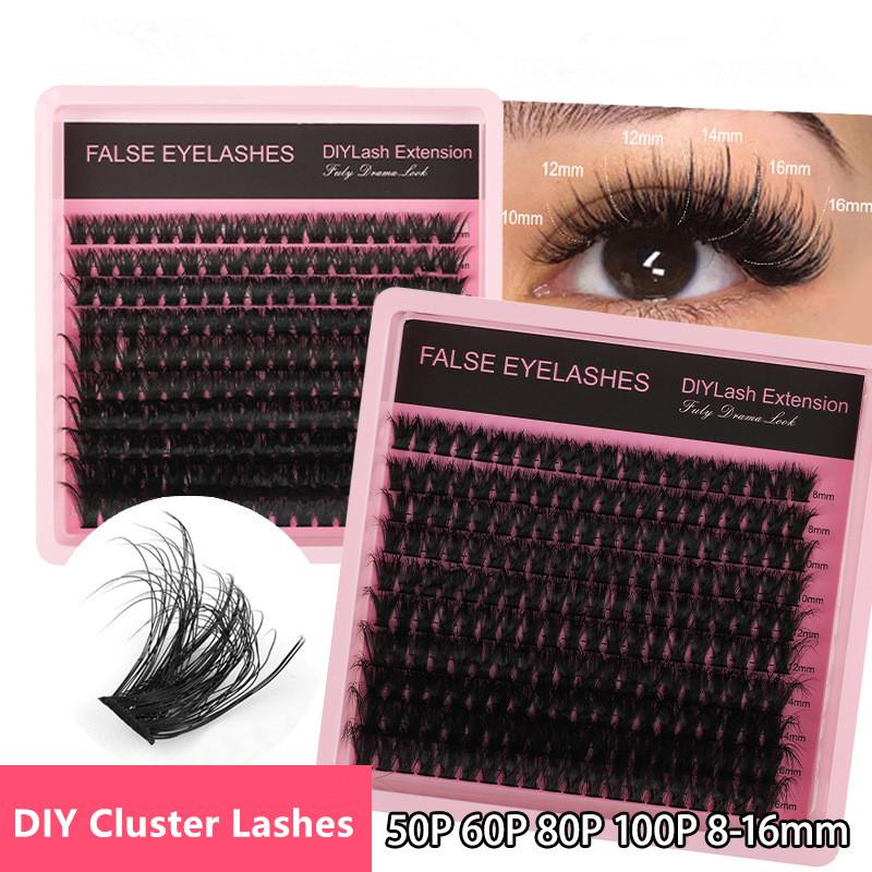 Eyelash Extension Salon - 8～16mm Dカールふわふわまつげクラスターミンクボリュームまつげエクステ、DIYやサロン業務用