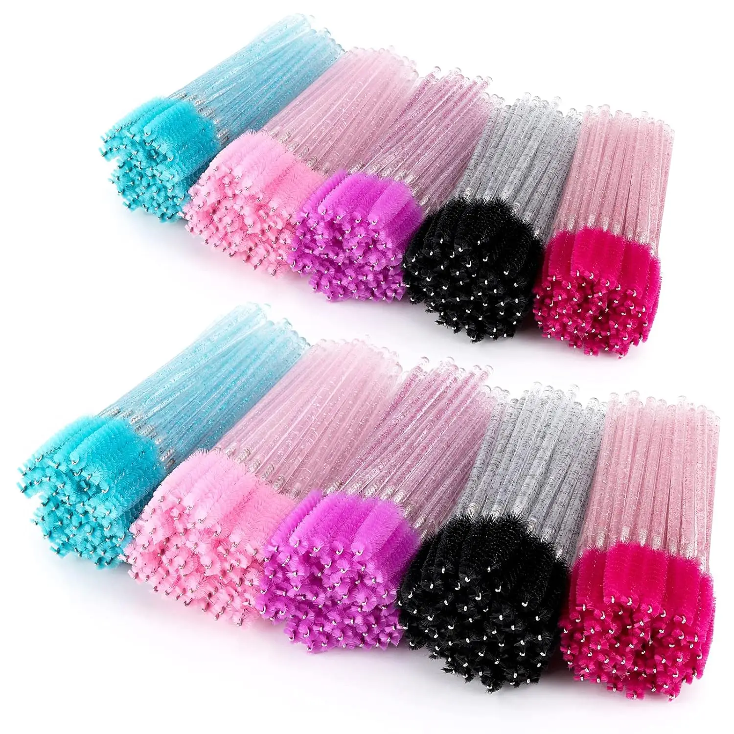 Eyelash Extension Wholesale - 100/1000/2000 個使い捨てマスカラワンドまつげブラシ Spoolies 眉毛アイラッシュエクステンションカラフルな卸売美容ツール