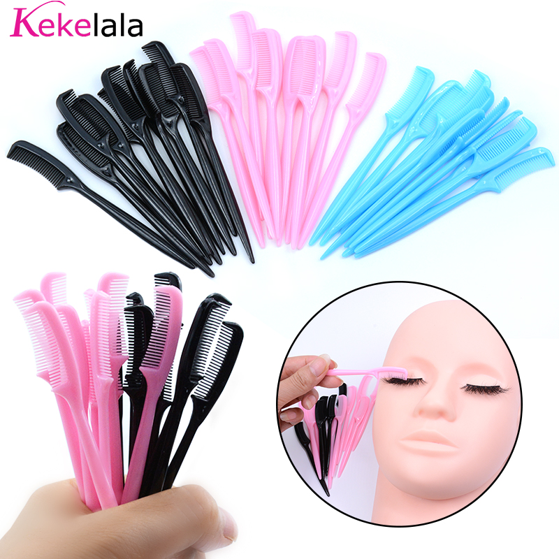 Eyelash Extension Wholesale - Kekelala 10 個卸売ミニまつげコーム小さなかわいい眉毛ブラシまつげエクステンションアプリケーター人形マスカラ杖ブラシ
