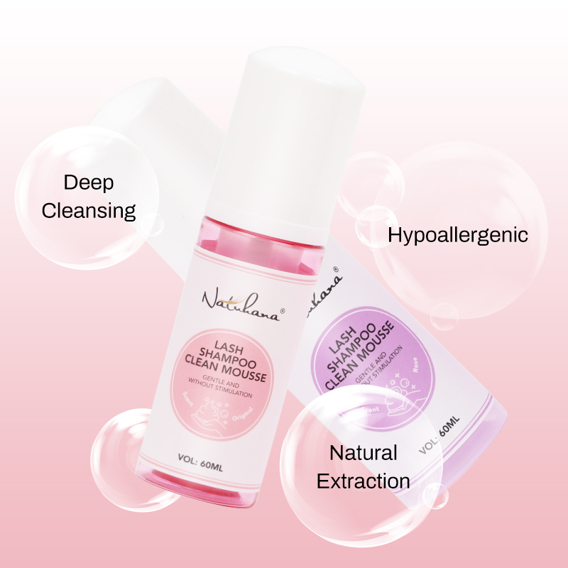 Eyelash Extension No 9 - NATUHANA 60 ミリリットルジェントルラッシュクレンジングムース無刺激まつげシャンプーエクステンショングラフティングメイク落とし接着剤クレンザー
