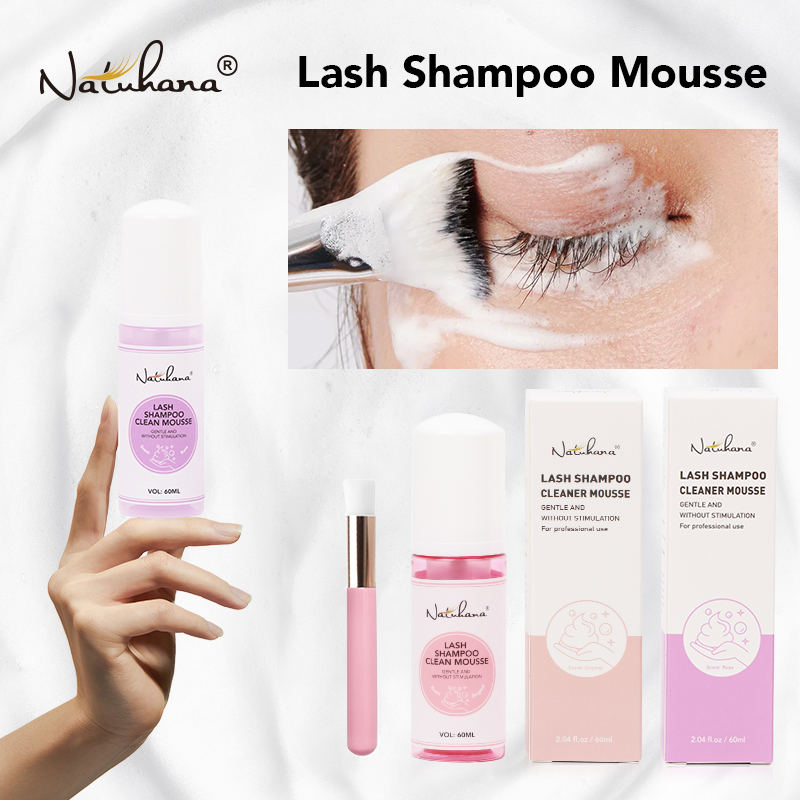 Eyelash Extension No 9 - Natuhana 60 ミリリットルまつげエクステンションシャンプームースつけまつげ接着剤アクセサリーラッシュクリーニングフォーム無刺激メイクツール