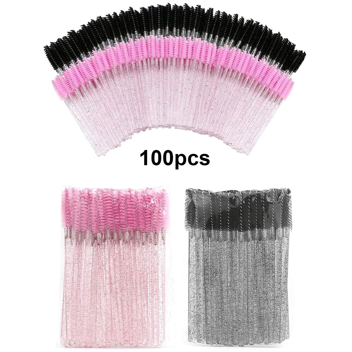 Eyelash Extension Salon - 卸売 100 個マスカラ Spoolies 使い捨てまつげ &