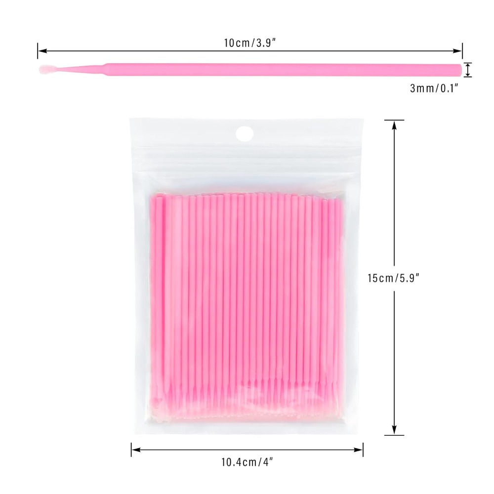 Eyelash Extension Removal - 500本入り使い捨てマイクロコットンスワブ 曲げられるまつげエクステンション用グルーリムーバーアプリケーターブラシ