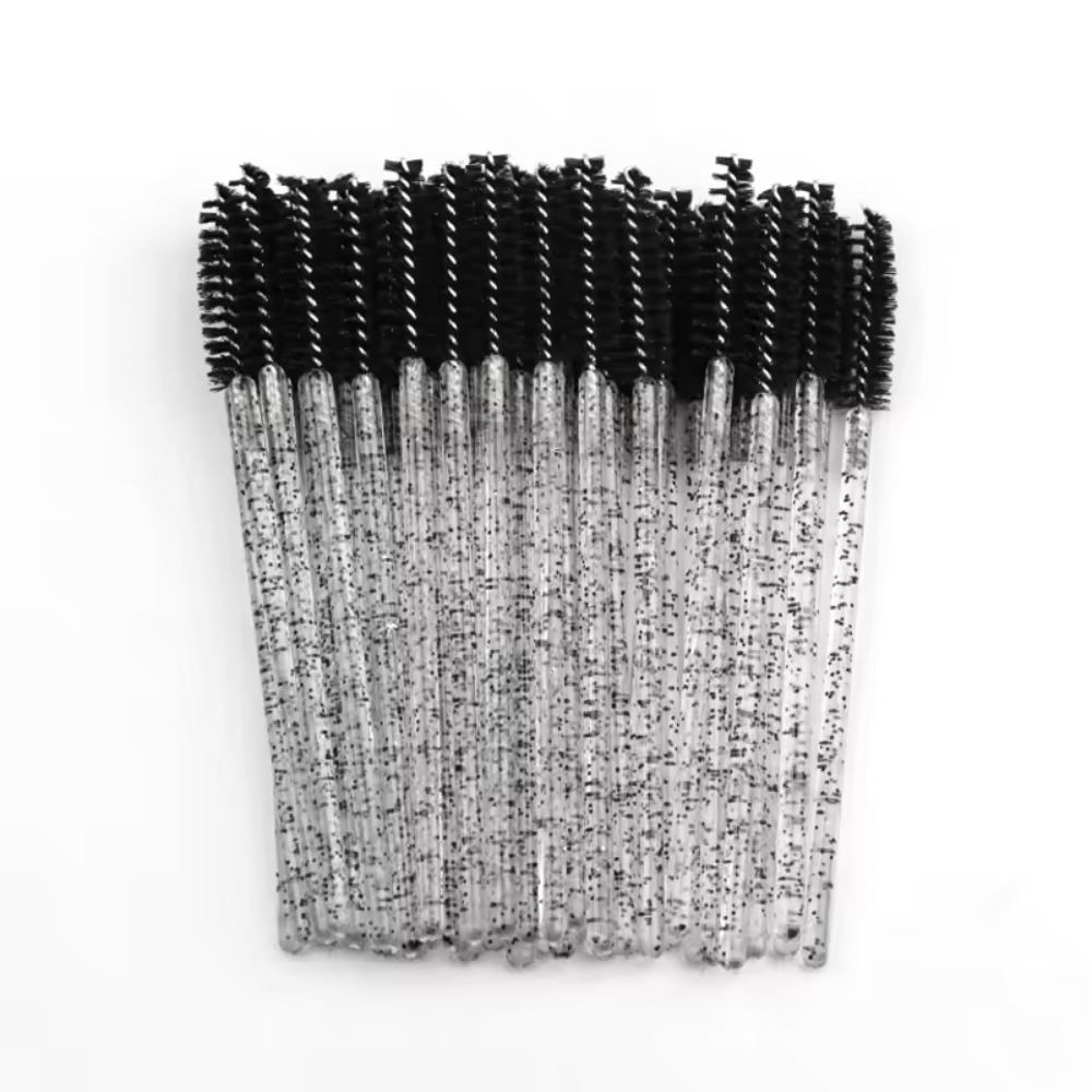 Eyelash Extension Salon - 50-100 個クリスタルまつげブラシコームプロフェッショナルアイラッシュエクステンションマスカラワンドメイクアップ美容ツールまつげ用