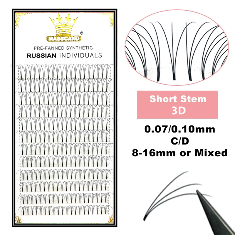 MASSCAKU 既成ロシアボリュームショートステムまつげエ - Eyelash Extension Russian のレビューと価格