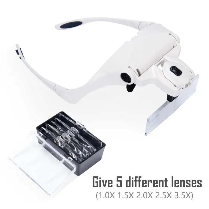 1 ピース拡大鏡メガネまつげ拡張機能 Led 拡大鏡手 5  - Eyelash Extension With Glasses のレビューと価格