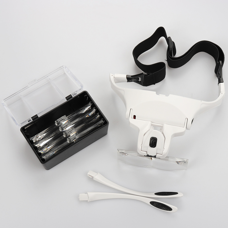 5 レンズ調整可能なヘッドバンド虫眼鏡拡大鏡 LED ライト - Eyelash Extension With Glasses のレビューと価格