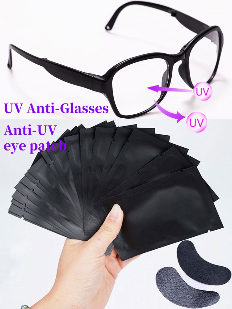 50 ペアのパッド入り UV ブラックパッチと UV 保護メ - Eyelash Extension With Glasses のレビューと価格