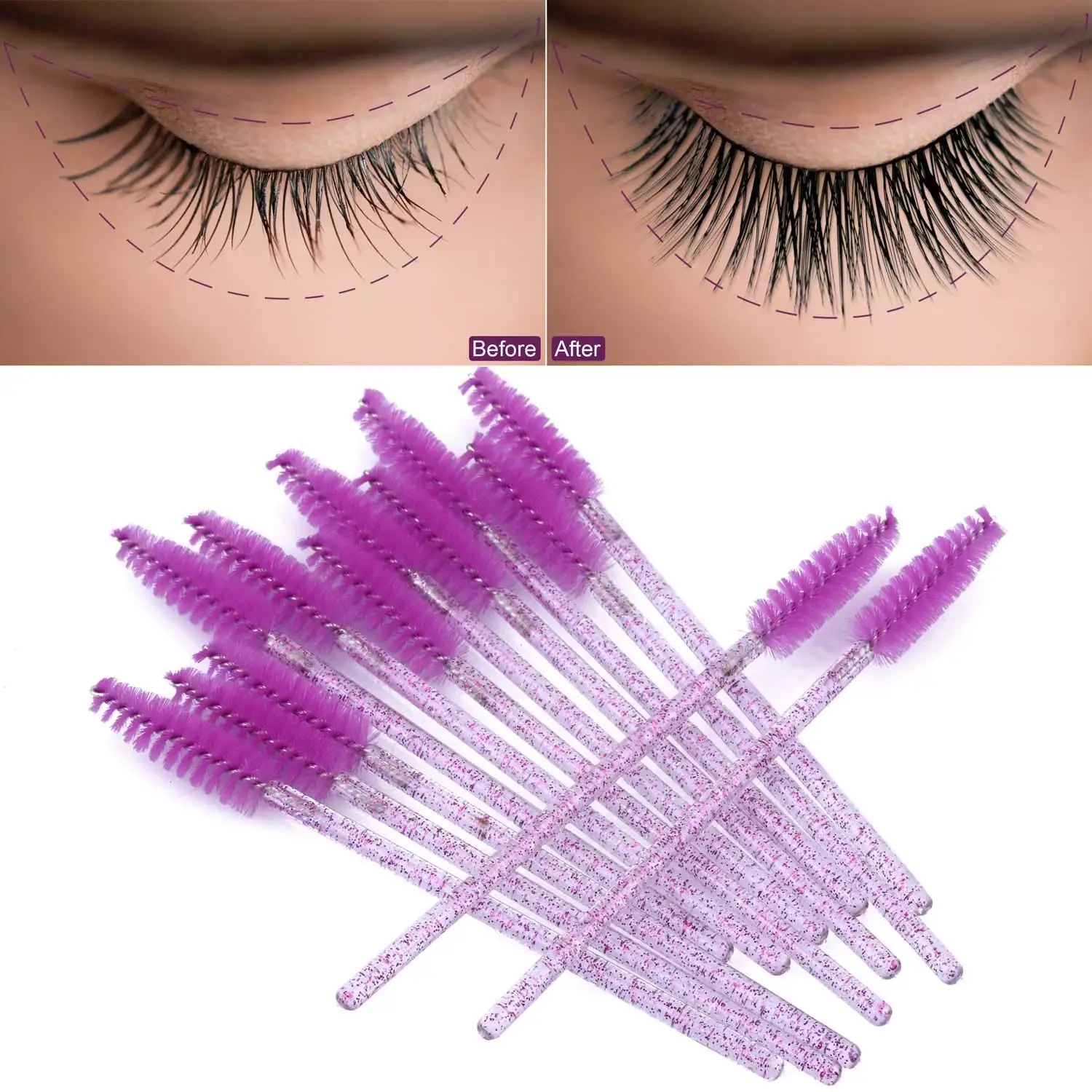 使い捨てマスカラワンド,まつげブラシ,眉エクステ,カラー美容 - Eyelash Extension Wholesale のレビューと価格