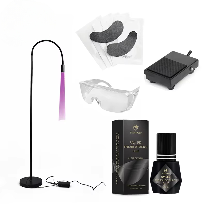 YプロフェッショナルUV LEDエクステンションまつげグルー - Eyelash Extension With Glasses のレビューと価格
