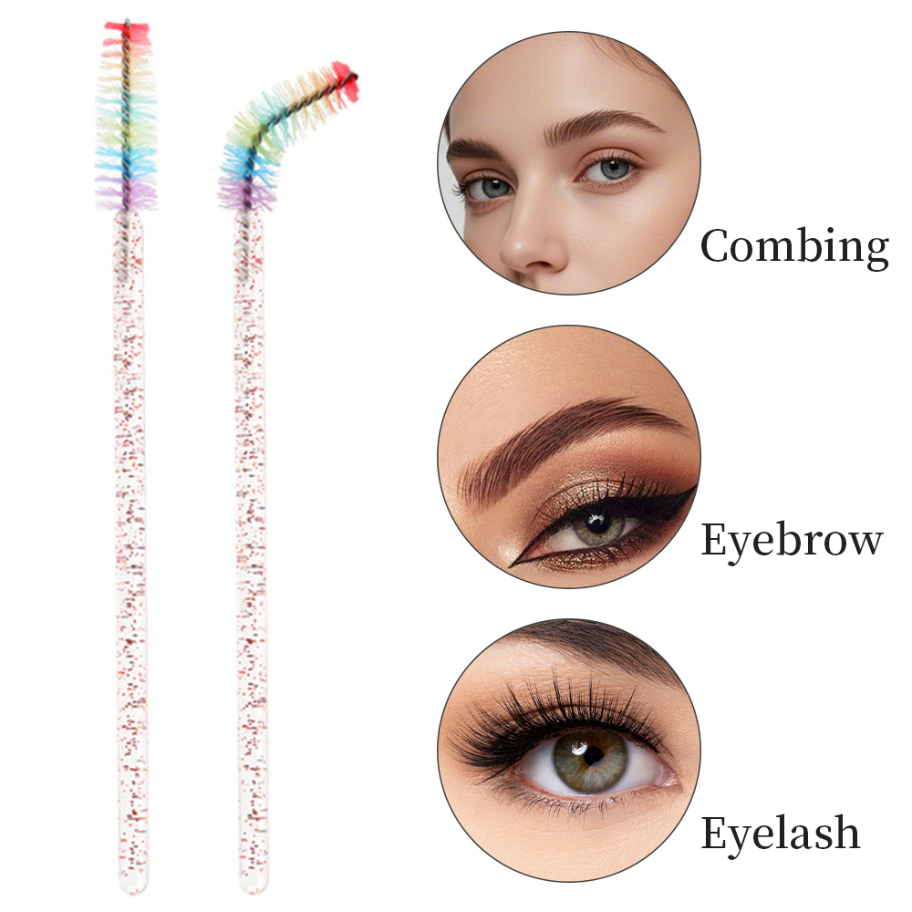 50 個レインボークリスタルまつげメイクブラシ使い捨てマイク - Eyelash Extension London のレビューと価格