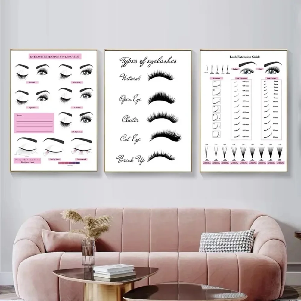 キャンバス絵画 HD プリント ウォールポスター まつげエク - Eyelash Extension Salon のレビューと価格