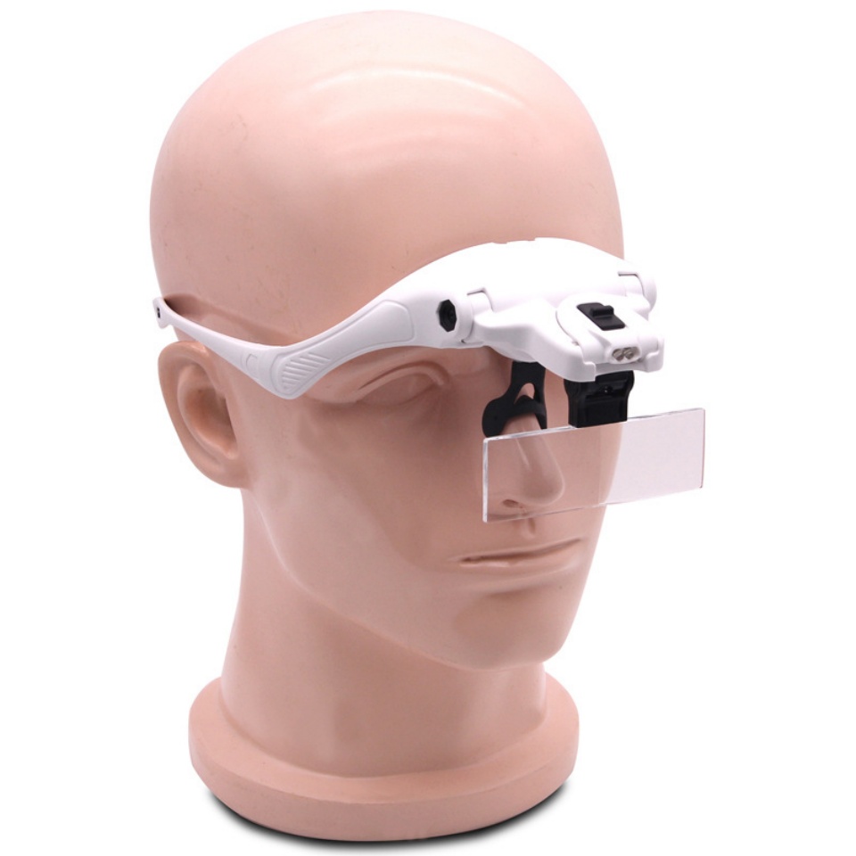 5 レンズ調整可能なルーペヘッドバンド虫眼鏡拡大鏡 LED  - Eyelash Extension With Glasses のレビューと価格