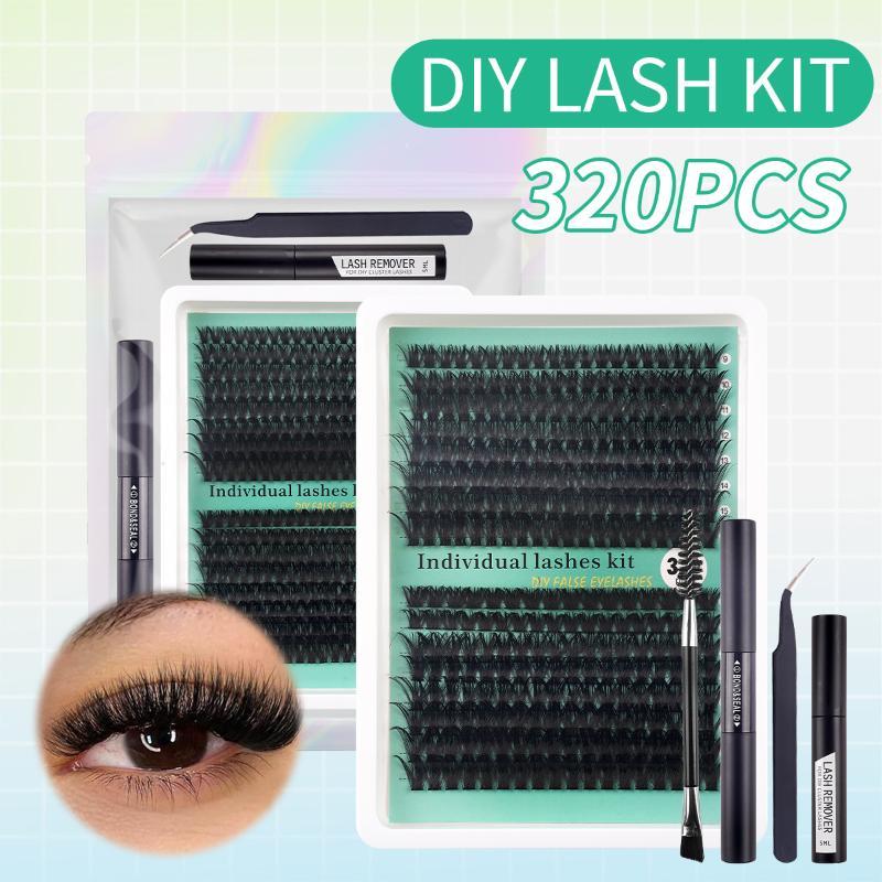 DIY 5D ふわふわまつげクラスター 320本入り 9-1 - Eyelash Extension No 9 のレビューと価格