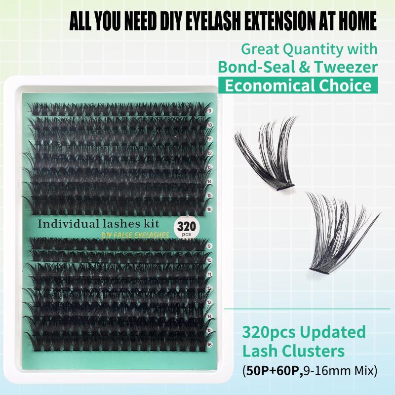 DIY 5D ふわふわまつげクラスター 320本入り 9-1 - Eyelash Extension No 9 のレビューと価格