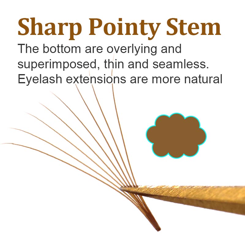 320本入り カラーポイントベース ブラウンプレメイドファン - Eyelash Extension Russian のレビューと価格