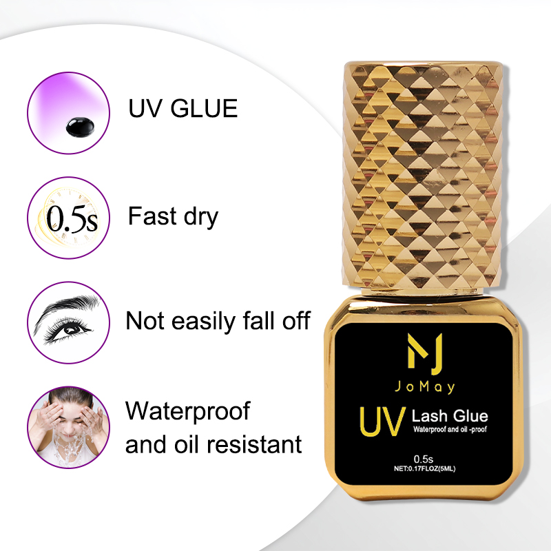 JOMAY ブラックUVラッシュグルー 0.5秒超速乾まつげ - Eyelash Extension Glue For Sensitive Eyes のレビューと価格