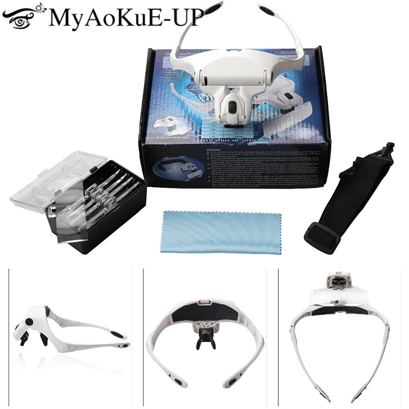 つけまつげエクステ用のLEDライトランプ拡大鏡付き5レンズ調 - Eyelash Extension With Glasses のレビューと価格