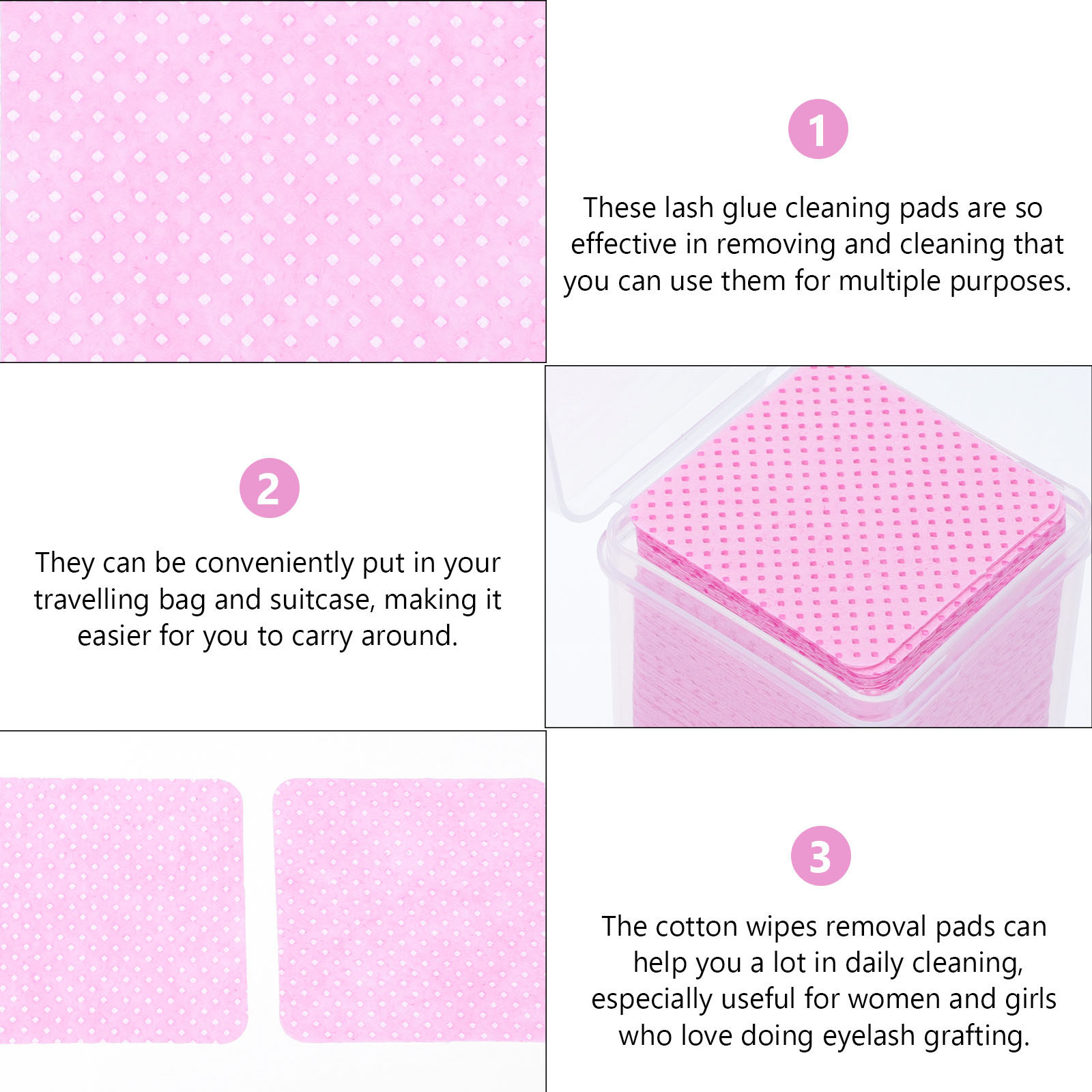 600枚入りクリーニングコットンワイプ まつげエクステ除去ツ - Eyelash Extension Removal のレビューと価格