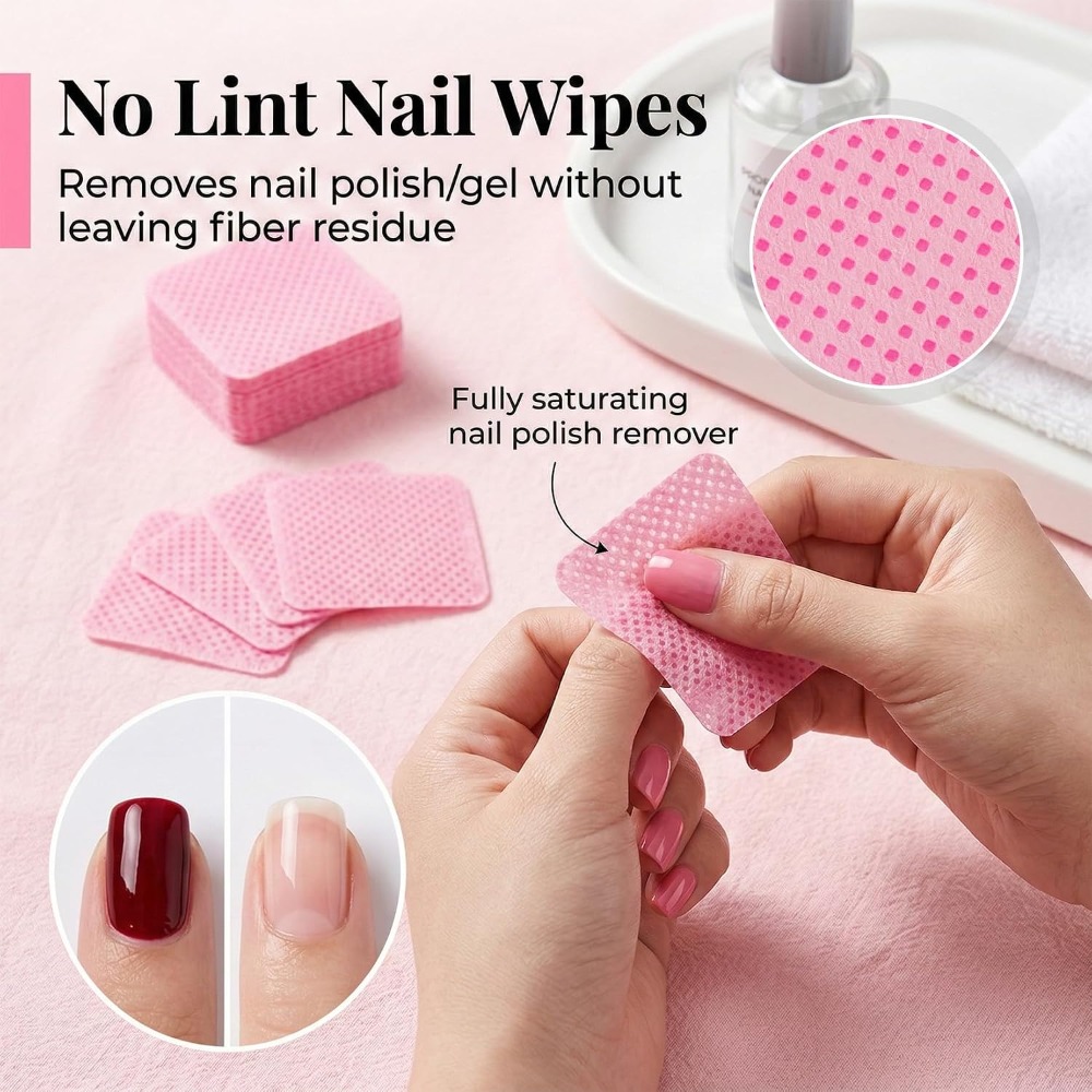 糸くずの出ないジェルポリッシュ除去用ネイルワイプ 600枚入 - Eyelash Extension Removal のレビューと価格