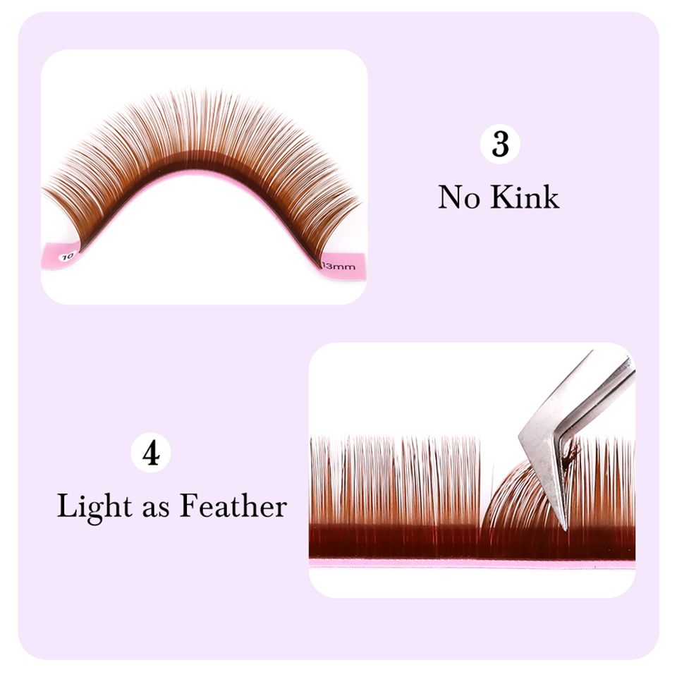 ダークブラウンまつげエクステンション 0.05 0.07 ミ - Eyelash Extension Russian のレビューと価格