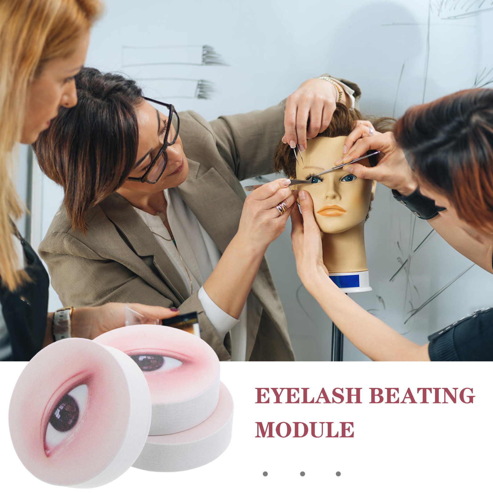 3個入りまつげエクステ練習ボード ブラック 再利用可能 まつ - Eyelash Extension Salon のレビューと価格
