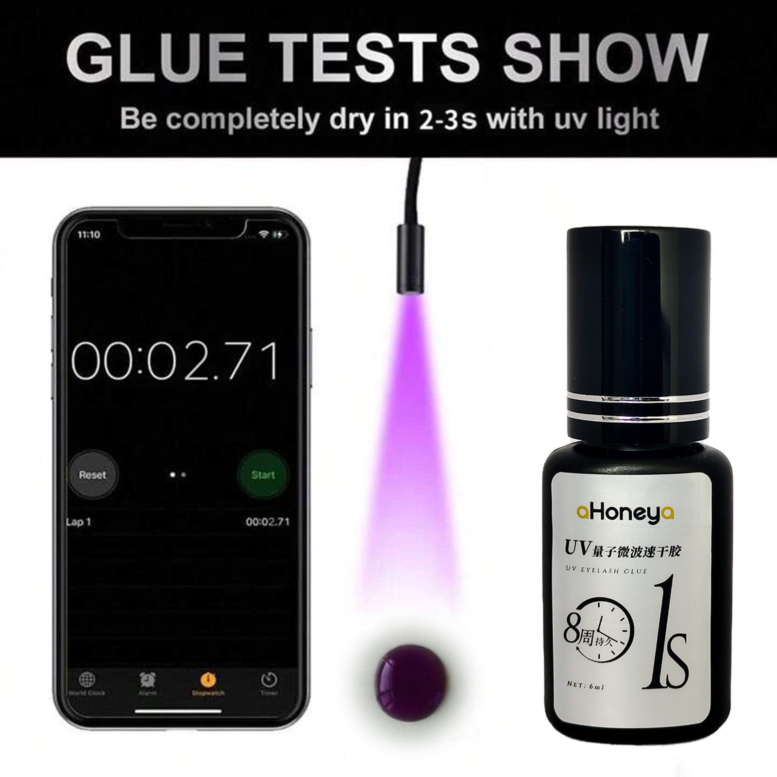 サロン用UVまつげのり,防水・耐油性,6ml,50〜60日持 - Eyelash Extension Glue For Sensitive Eyes のレビューと価格