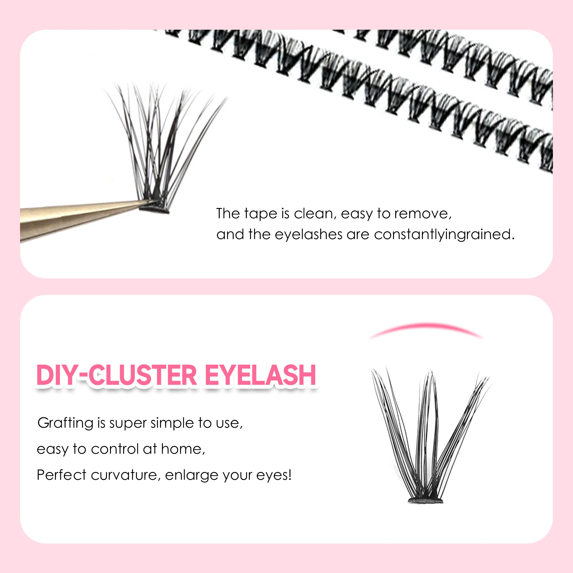 DIYまつげエクステキット,200個,クラスター,接着剤とシ - Eyelash Extension London のレビューと価格