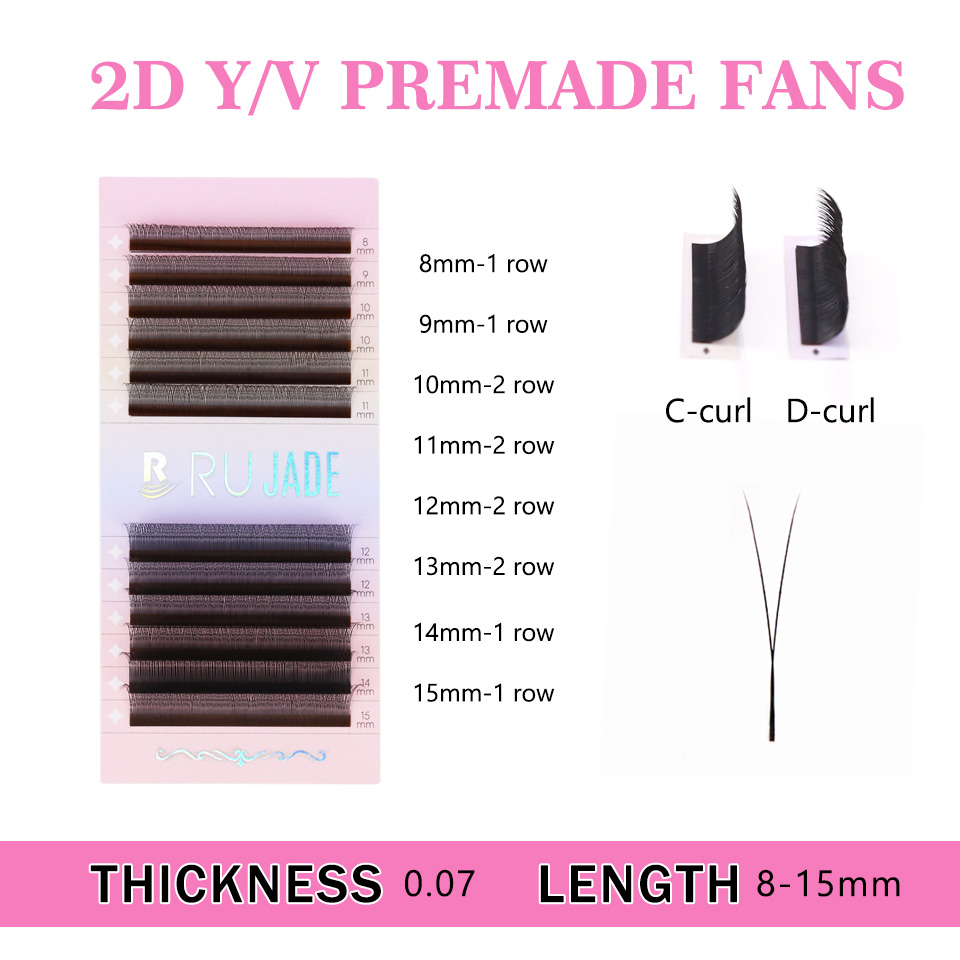 RUJADE 2D Y字型まつげ メッシュネットクロス プレ - Eyelash Extension Single Lash のレビューと価格